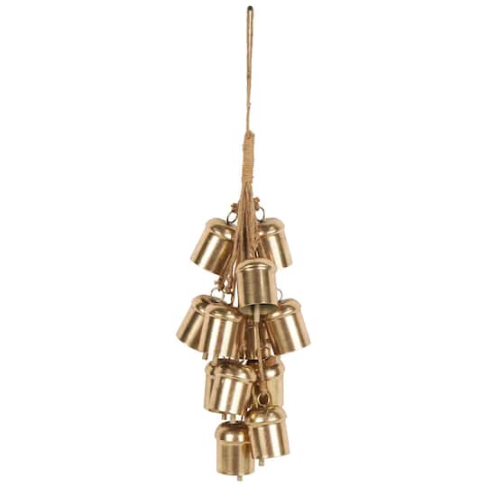 25" Gold Metal Cascading Cluster Decorative Bells